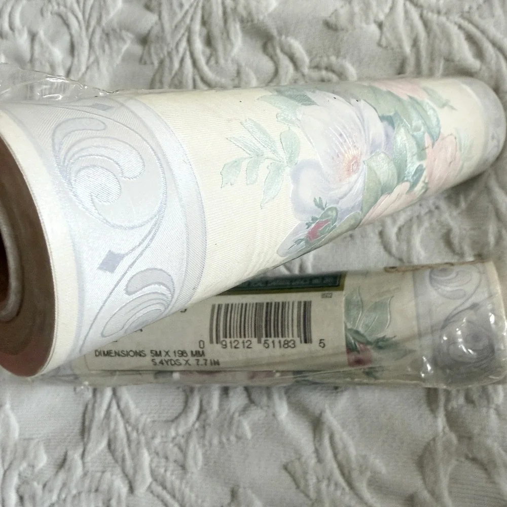 Vtg Lot 2 Shand Kydd Floral Wallpaper Border Cottagecore 651183 80s Grandma NOS